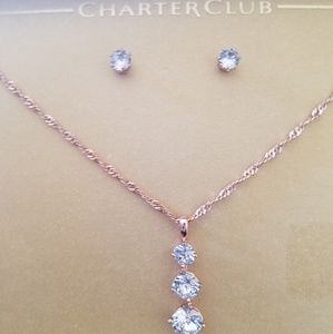 Brand New Charter Club Earrings and Pendant Set